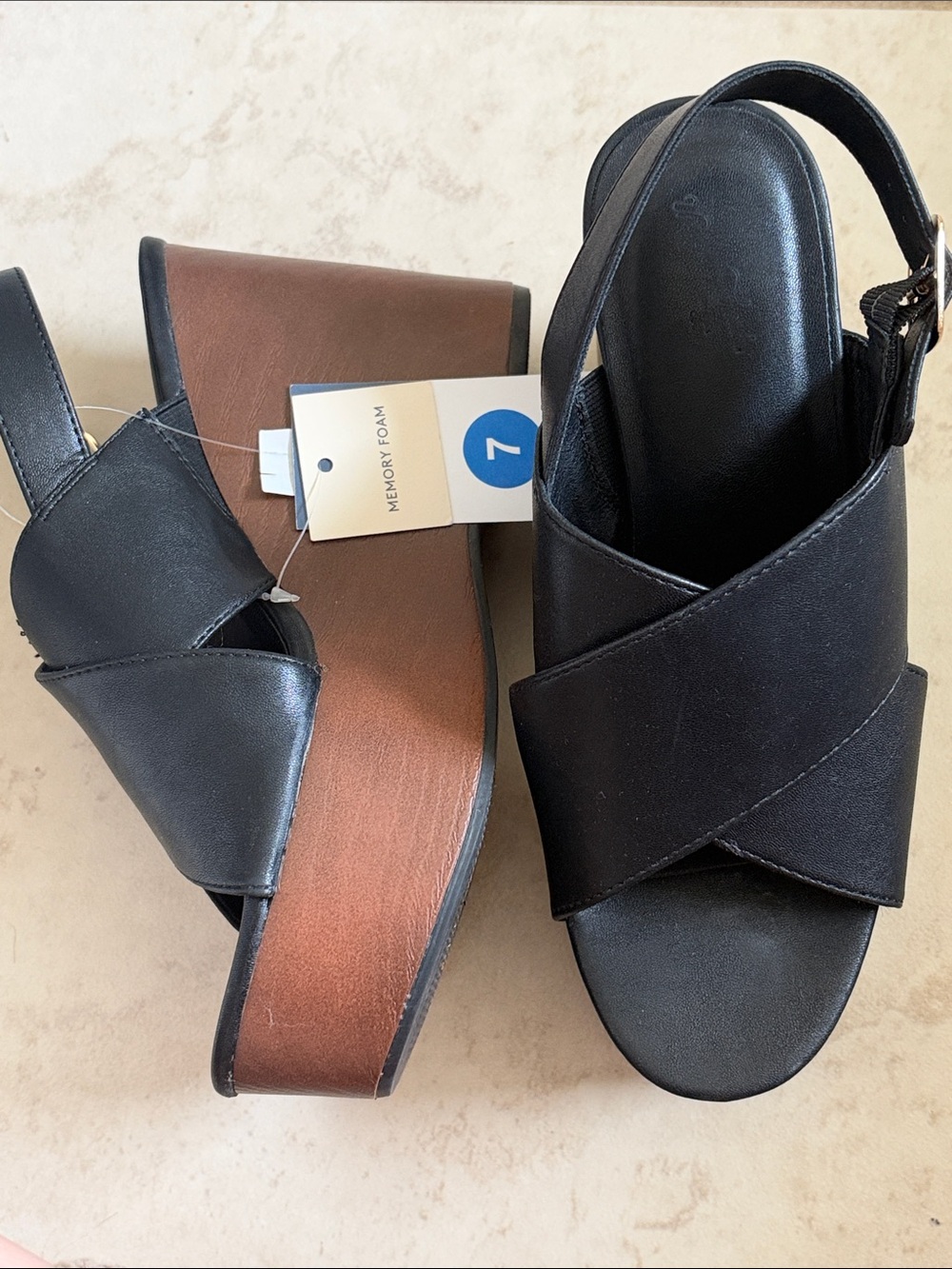 Target Crisscross Memory Foam Slingback wedge Sandals - Women Size 7